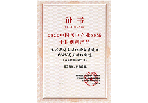 中國風電產業50強十佳創新產品